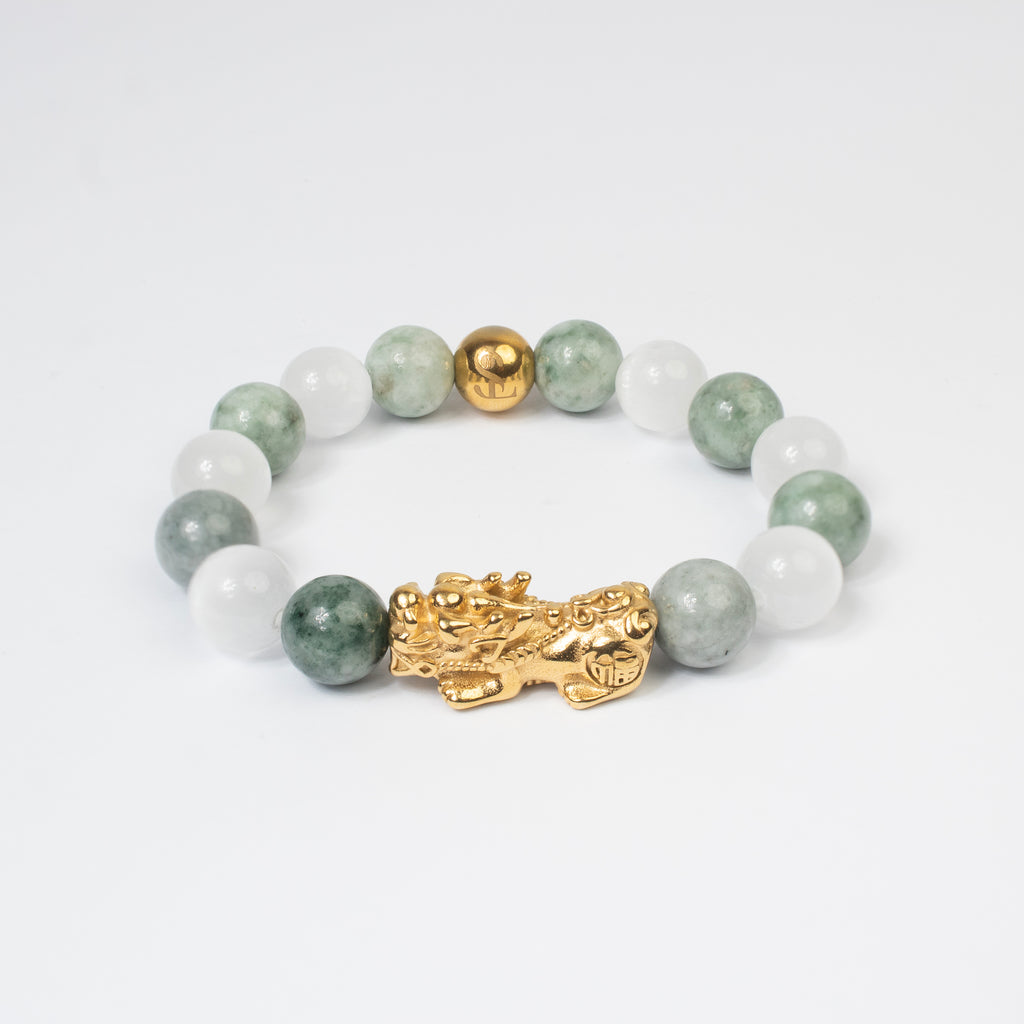 Burma Jade & Selenite Piyao