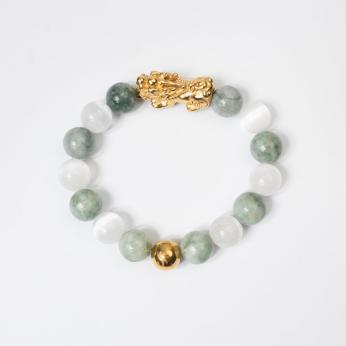 Burma Jade & Selenite Piyao